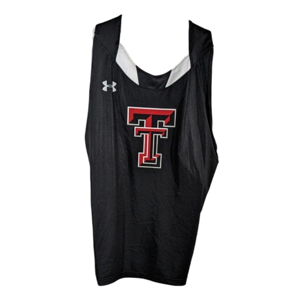 Texas Tech Track Singlet Tank Top Mens Size Large Compression Under Armour Black